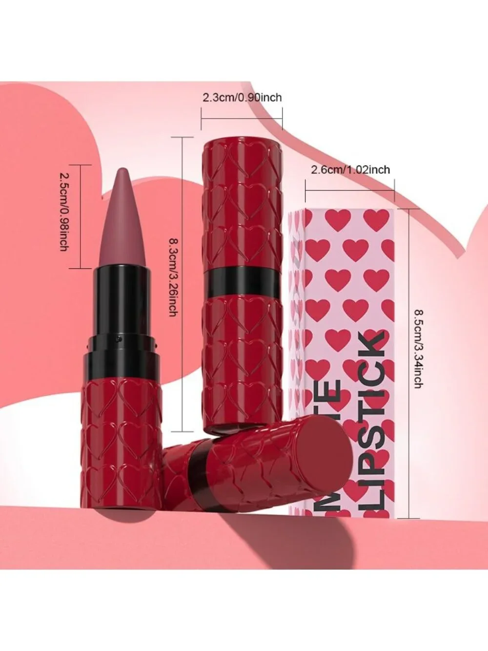 Women 1Pcs-C05 Mauve Shimmery Metallic Cone-Tip Glitter Lipstick and Lip Liner